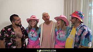 chubby chicago teddy wins double blowjob blonde besties