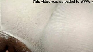 shaved tight pussy stretched by double cock creampie orgasm in wet asian fuck