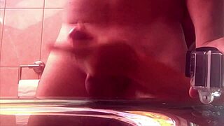 Watch me stroke him from behind in our homemade handjob compilation