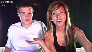 Cute blonde babe squirts wildly during barefoot interview