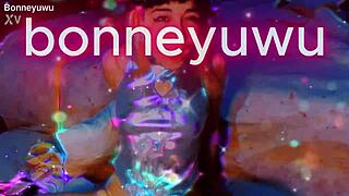 bonneyuwu argentina cutie petite teen masturbates tight body with see through dildo on bed
