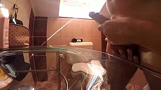 Watch me stroke him from behind in our homemade handjob compilation