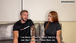 Beautiful Big Tits Redhead Gives Hot Interview Then Rides Cock!