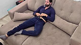 muscular brazilian neighbor jerks monster cock homecoming!