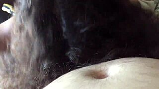 Pretty PAWG kneels for long sloppy blowjob swallowing every drop