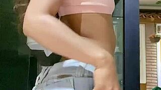 Petite Miniskirt Teen 18+ Teases Her Craving Pussy On Camera