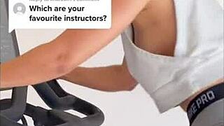 Why does her nipslip tease during intense workout session?