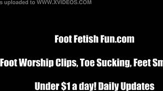 femdom duo demands foot worship toe sucking and licking