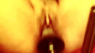 Homemade PAWG Pussy Pounded by Fucking Machine First Time