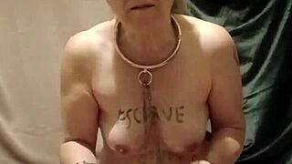 french housewife bound and degraded in solo chained masturbation session