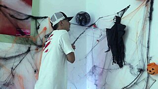 i caught this hot colombian milf at halloween party and fucked her hard all night