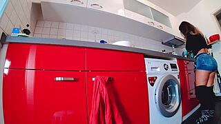 those tiny shorts barely hide her fat curvy ass thong peeking out as she teases endlessly