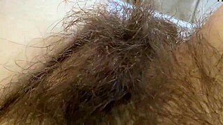 giantess hairy closeup: huge clit throbs over gaping asshole vagina