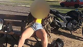 Stepdad Gropes Teen's Bare Legs in Short Shorts by Beach