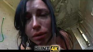 Czech Babe Stripped Ripped Clothes Hardcore Fucked Shaved Pussy for Cash in Abandoned Spot