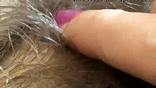 giantess hairy closeup: huge clit throbs over gaping asshole vagina