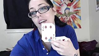 damn that latina nerd goddess rips jeans punishing my card game loss