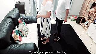 Cleaning lady, you need spanking and face cum punishment