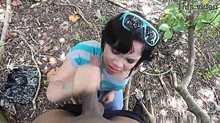 puerto rican monster booty bitch deepthroats black cock outdoors