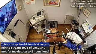 Minnie Rose Fucks Dildo in Latex Nurse Gloves for Cash