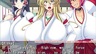 visual novel chichi miko plays out steamy hentai scenes