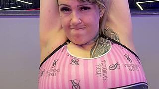 Gym Workout with Hidden Vibrator Dripping Wet Legs
