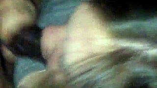 wife chokes self gagging deep on monster black cock bulging throat