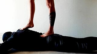 Dominatrix Nika Tramples Belly Feet Stomach Press Fetish