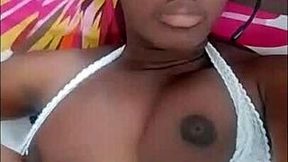 god i love this seductive ebony teen's huge tits and submissive blowjobs