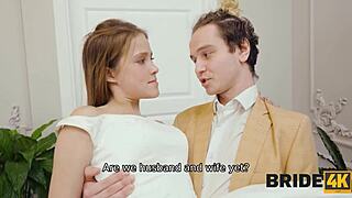 yo this flexible russian bride's wild wedding foursome with old cuck hubby's watchin