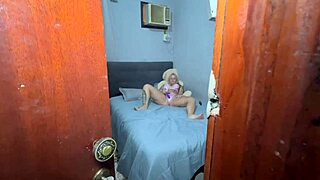 Spying Hot Stepdaughter Lotion Masturbates Needs Fucking