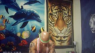 Ebony Glasses Girl Takes Italian Dick Backstage Interracial POV