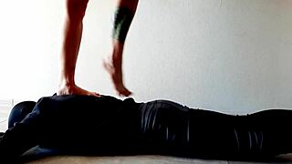 Dominatrix Nika Tramples Belly Feet Stomach Press Fetish