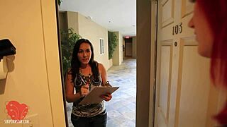 curvy siri's tongue dives into sinn sage's flat chested cunt in lesbian lick