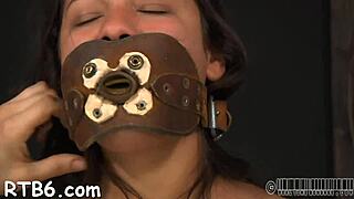 Bound sluts compete licking balls and sucking cock in sadomasochism game