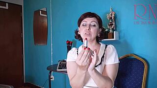 regina noir's red lipstick teases with secretarial kisses