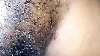 Hairy Curvy Ebony Wife Spreads Dorm Pussy for Hard Creampie Roommate Fuck