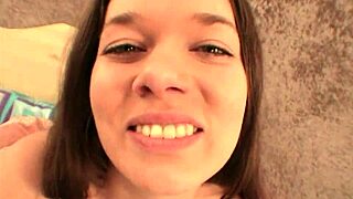 Devon Long in Pantyhose Stocks Glass Dildo, Blows Cock and Rides to Facial in Bedroom POV