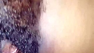 Hairy Curvy Ebony Wife Spreads Dorm Pussy for Hard Creampie Roommate Fuck