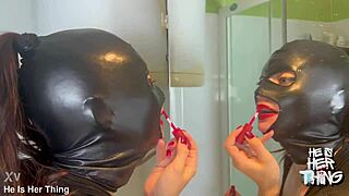 Mistress Enema Cleans Slave's Asshole for Bathroom Domination Lick Fest