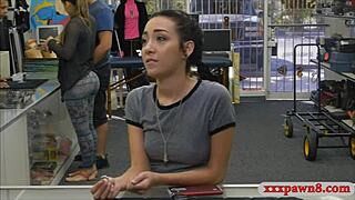 curious tight teen pawns pussy then gets smashed spying style in garage