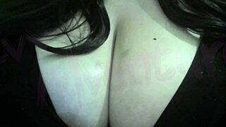 Hotwife Otaku Nerd Plays with Huge Natural Tits Watching Hentai 3