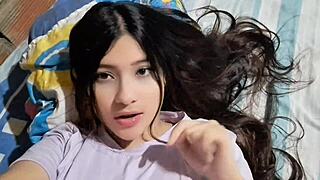 wow check out this sexy colombian girl next door's homemade masturbation with huge natural tits and curvy ass in miniskirt