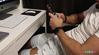 husband's ripped friend bends me over for deep anal and pussy pounding