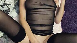 WIFE SLIPS INTO see-through LINGERIE FOR my POV FUCK