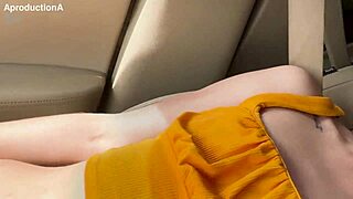 megan squirts pee everywhere then gulps my golden shower mouthful in the car outdoor