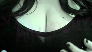 Hotwife Otaku Nerd Plays with Huge Natural Tits Watching Hentai 3