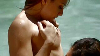 Nikki delano and sara luvv kiss lick pussies poolside party frenzy.