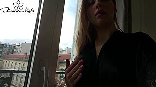 Horny Paris Babe Fingers Hairy Pussy Close-Up for Lover's Eyes Only