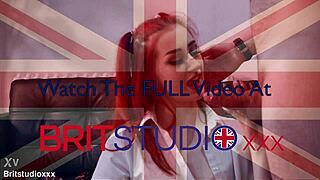 skinny british redhead slut swallows cum after uniform fuck